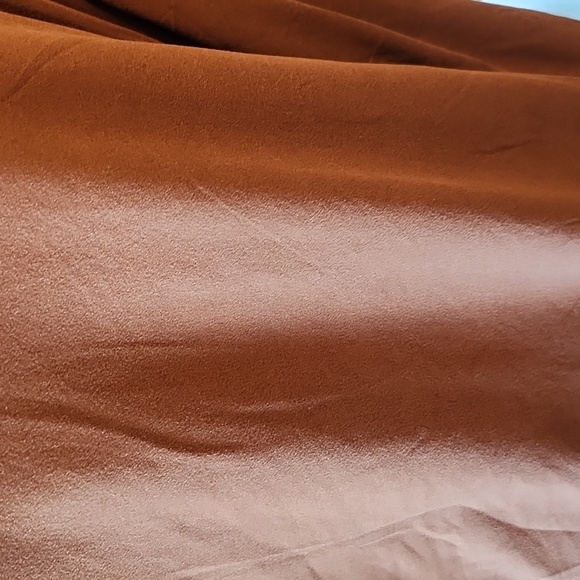 Popular 21 Mock Neck Long Sleeve Ruched Midi Brown Tshirt Dress NWT - Picture 9 of 9